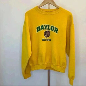 Vintage Baylor Bears Yellow Pullover Sweatshirt Unisex S Long Sleeve